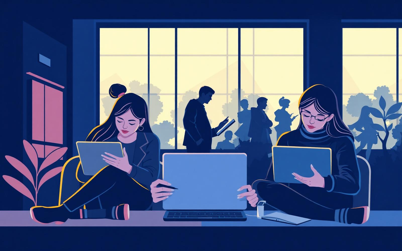 Étudiants ISC Boma apprenant en ligne